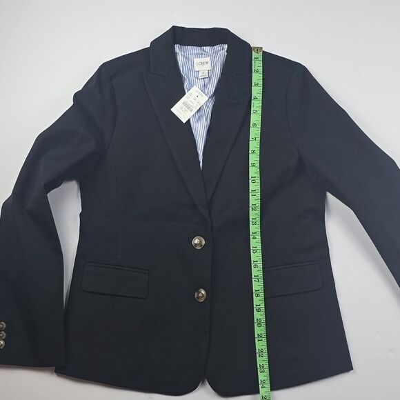 J. Crew Factory NWT Cotton-blend two-button blazer Black Women's size 2 - Picture 9 of 10